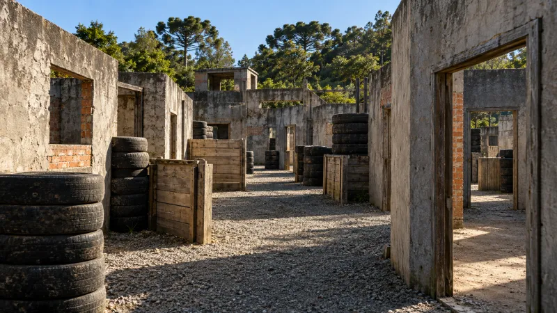 Imagem ilustrativa de um espaço para airsoft